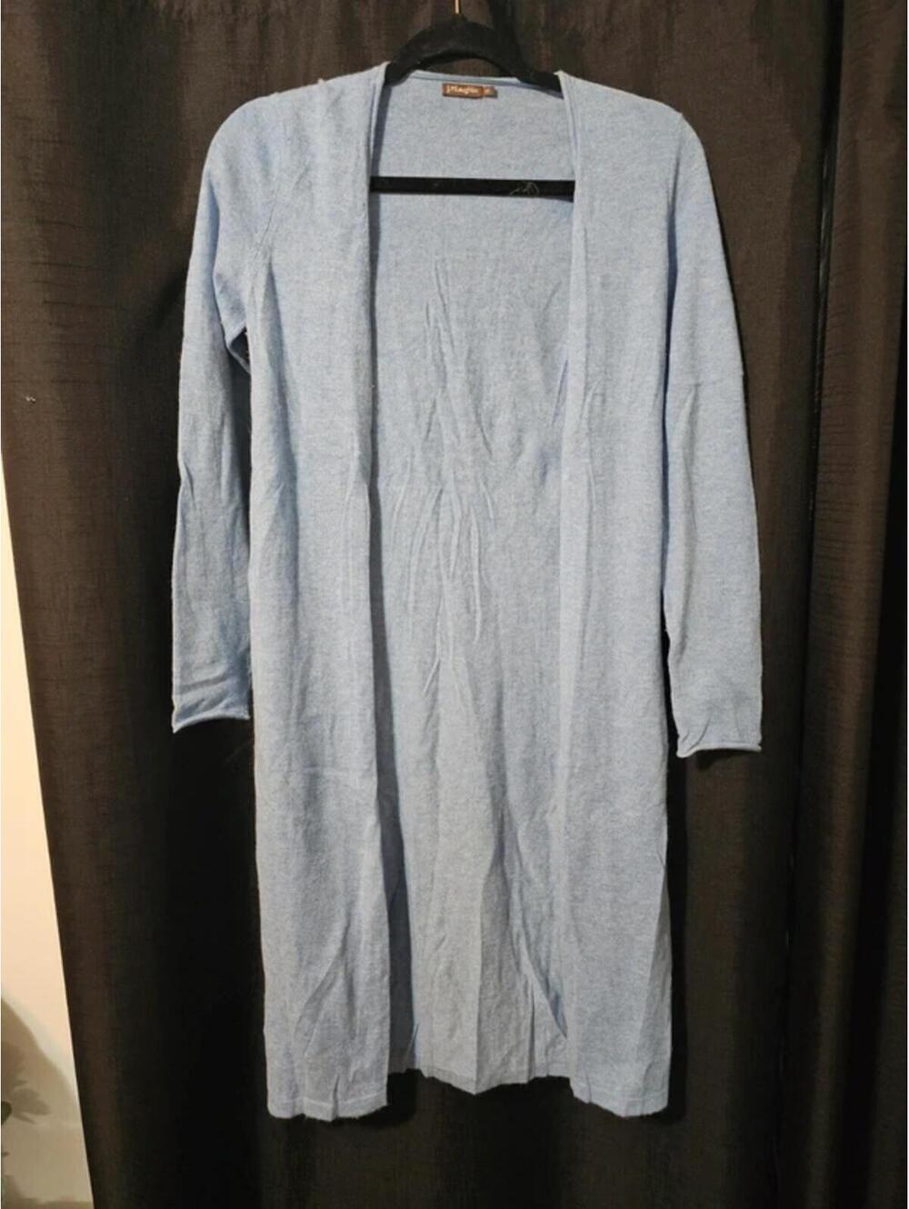 J. McLaughlin Light Blue 100% Cashmere Duster Cardigan Sweater Size xs